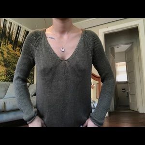 Green knit sweater
